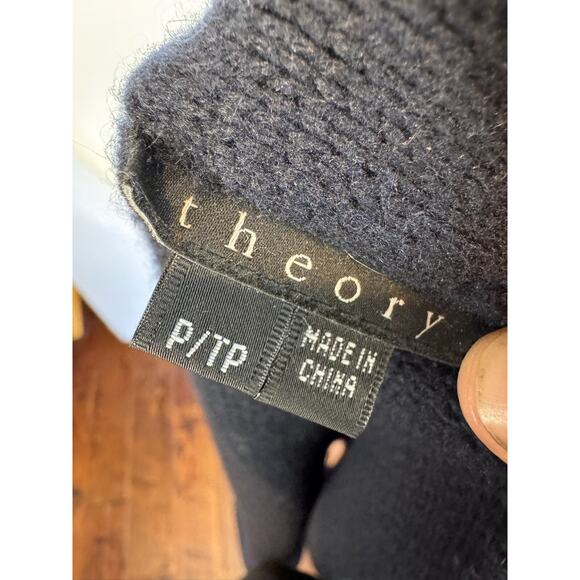 Theory Womens Cashmere Cardigan Sweater Knit Blue Sz P/TP Long Sleeve Open - Picture 6 of 6